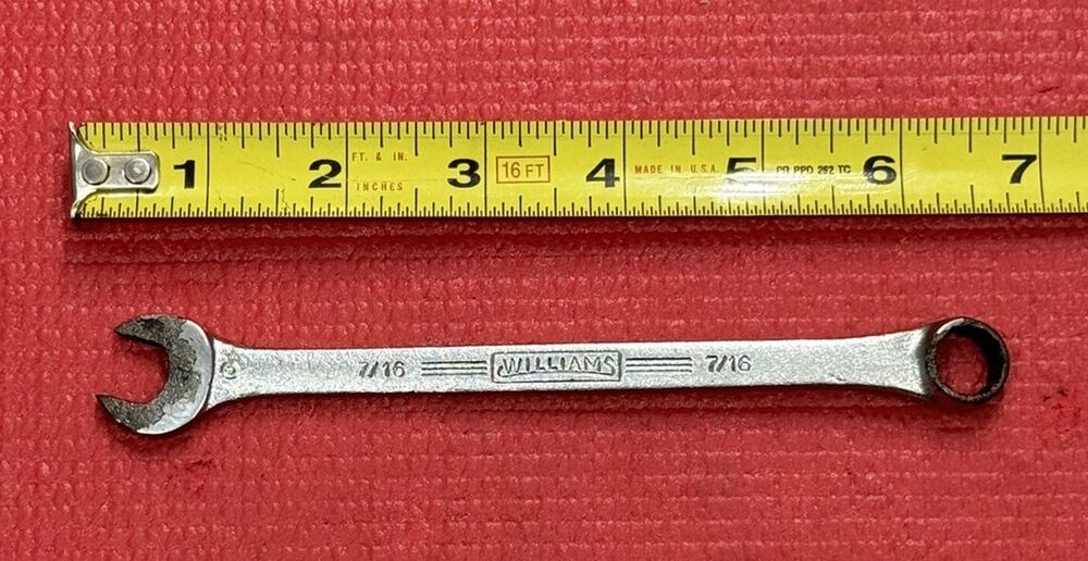 Vintage Williams Tools Superrench 1161 7/16" Combination Wrench 12PT Made in USA